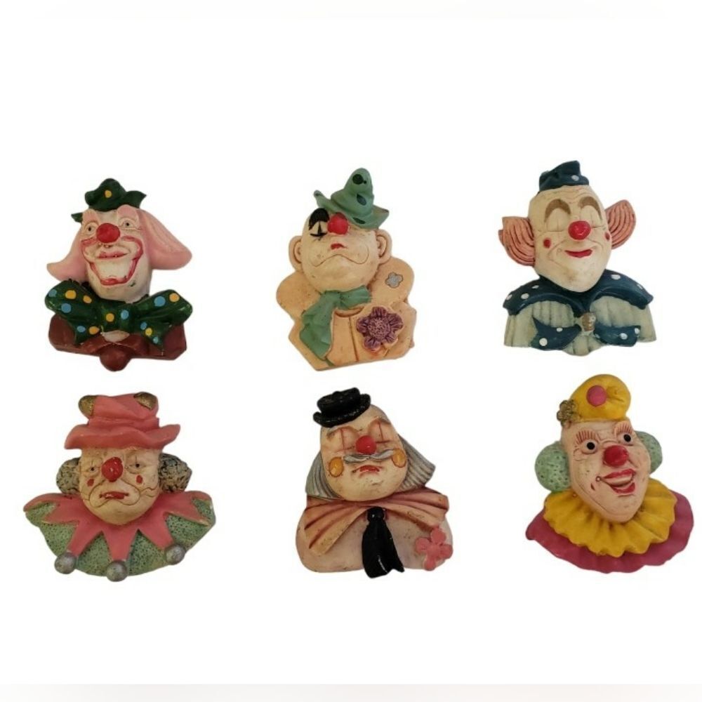 6 Old Clown Magnets